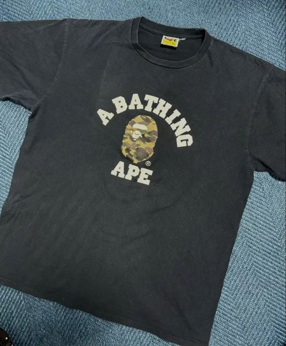 A BATHING APE アベイシングエイプ カモフラージュ 半袖Tシャツ ブラック 2XL