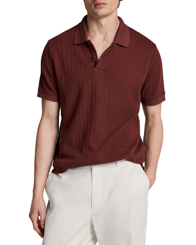 ヴィンス メンズ トップス ポロシャツ Vince Drop Needle Stripe Short Sleeve Polo Deep Satin ストライプ