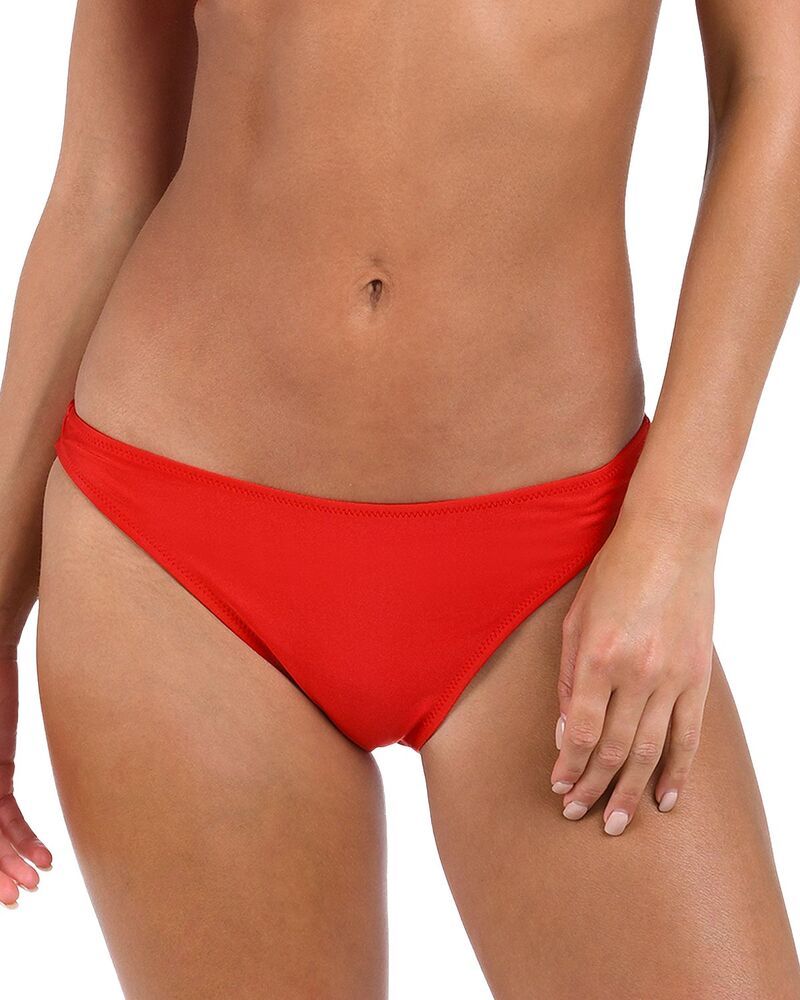 ラジャンス レディース 水着 ボトムスのみ LAGENCE Jean Shimmer Scoop Front Bikini Bottom Rouge
