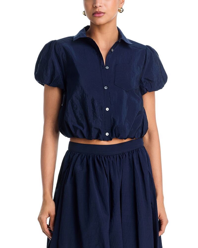 サンク セプト レディース トップス シャツ クロップド Cinq Sept Allinae Cropped Top Navy ネイビー