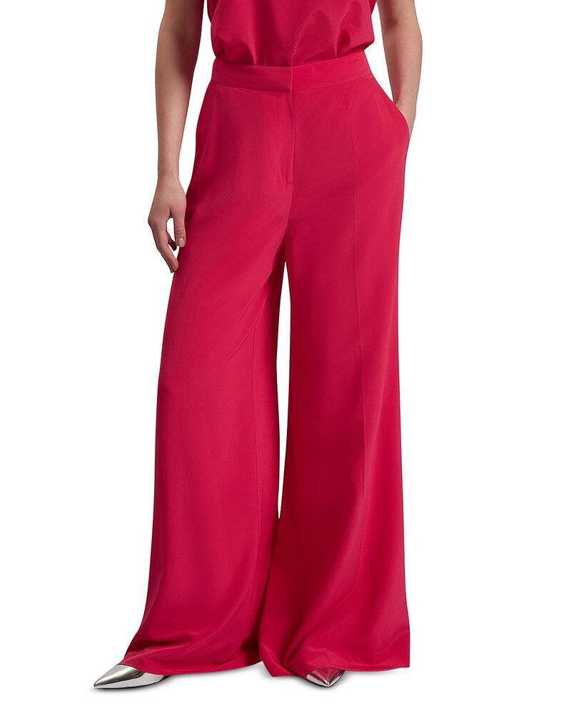 テッドベーカー レディース ボトムス カジュアルパンツ ワイドレッグ シルク Ted Baker Carloet Silk Wide Leg Pants Fuchsia フューシャ