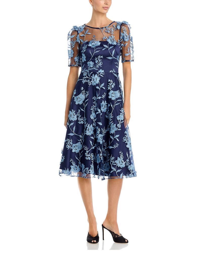 エリザジェイ レディース トップス ワンピース ミディ Eliza J Boat Neck Midi Dress NavyBlue ネイビー