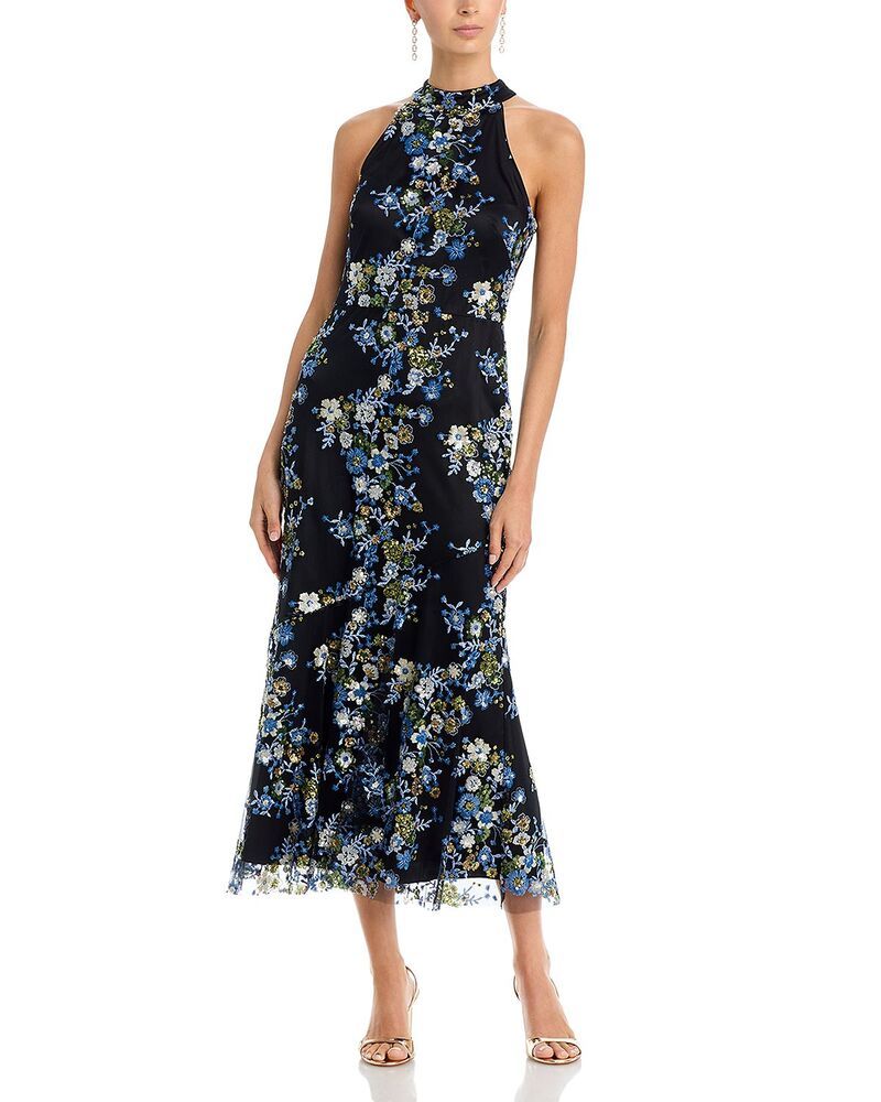 エリザジェイ レディース トップス ワンピース モックネック ミディ Eliza J Mock Neck Midi Dress BlackPeriwinkle ブラック
