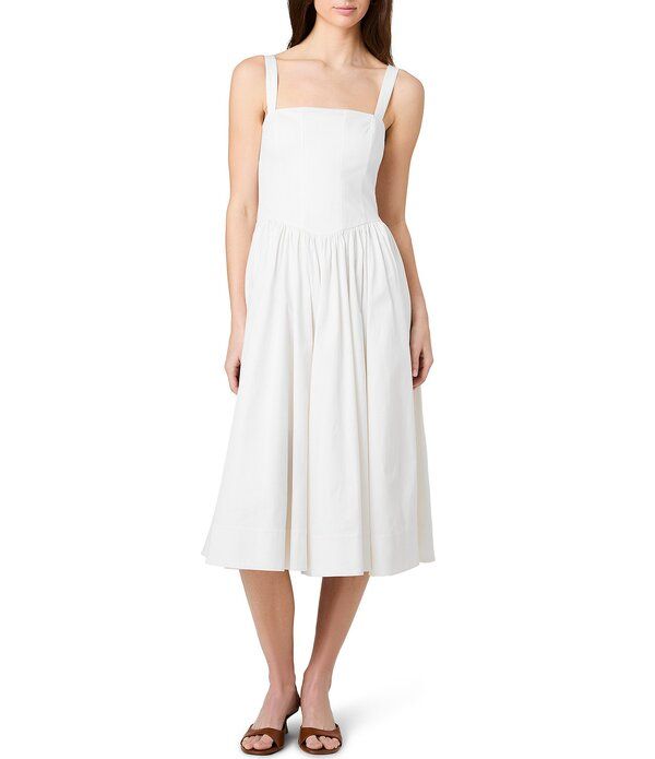 フレンチコネクション レディース トップス ワンピース ミディ Tシャツ ノースリーブ コットン French Connection Cotton Sateen Weave Square Neck S