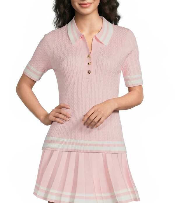 リリーピュリッツァー レディース トップス Tシャツ ポロシャツ Lilly Pulitzer Suzette Point Collar Short Sleeve Polo Topink Muse ピ