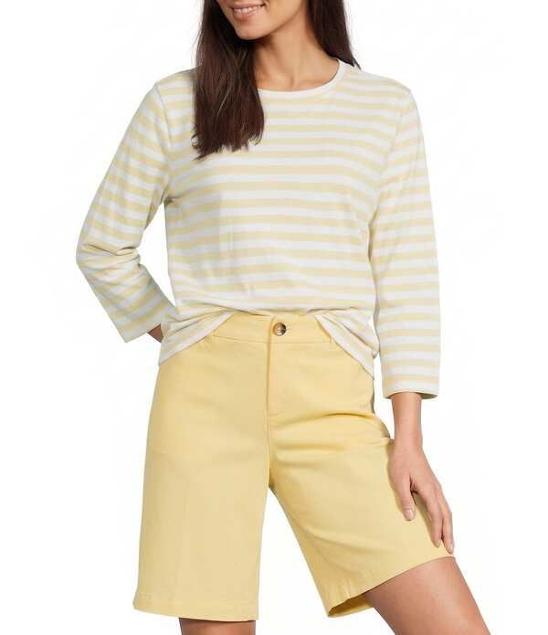 ウエストバウンド レディース トップス Tシャツ クルーネック プリント Westbound Perfect Outfit Pickstripe Print 34 Sleeve Crew Neck T