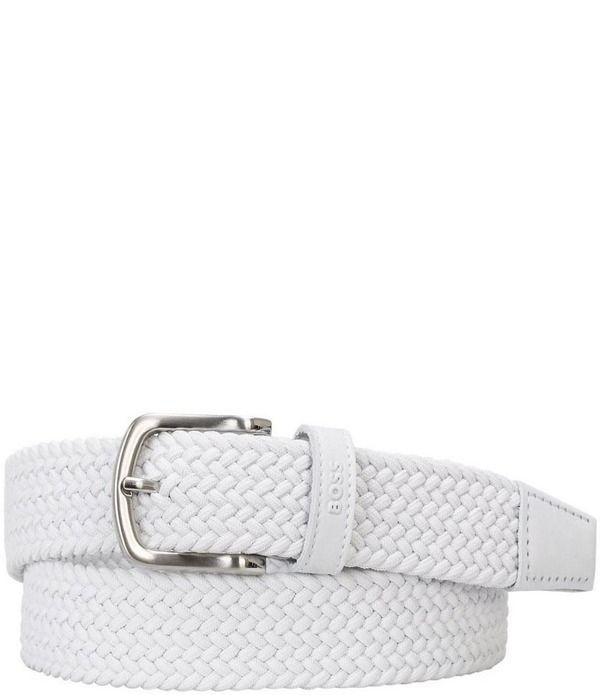 ヒューゴボス メンズ アクセサリー ベルト Hugo Bossash Braided Belt White ホワイト