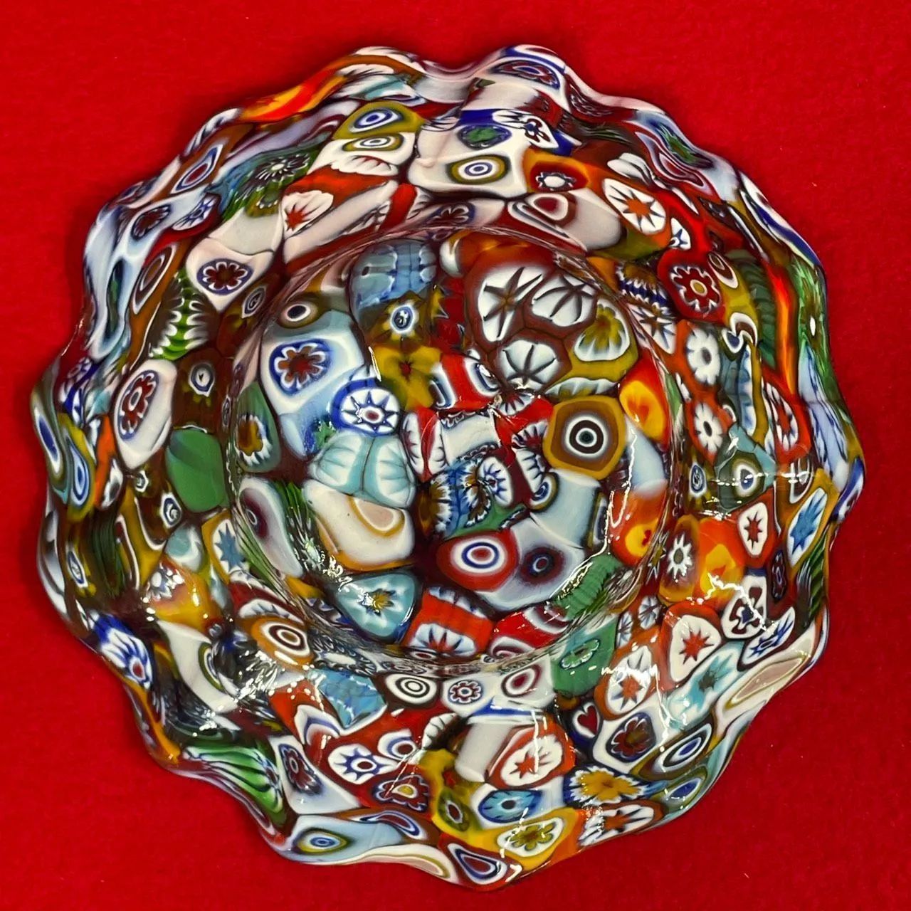 MURANO ムラーノ ベネチアンガラス ミルフィオリ アートボウル 小皿