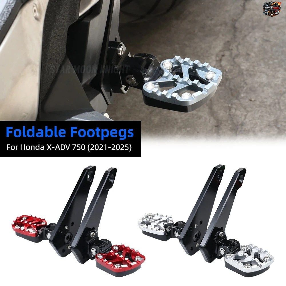 X-ADV 750 オートバイ用アルミ製リアペダルフットスタンド折りたたみ式フットレストパッセンジャーフットペグ（ホンダ XADV 750 XADV750 20