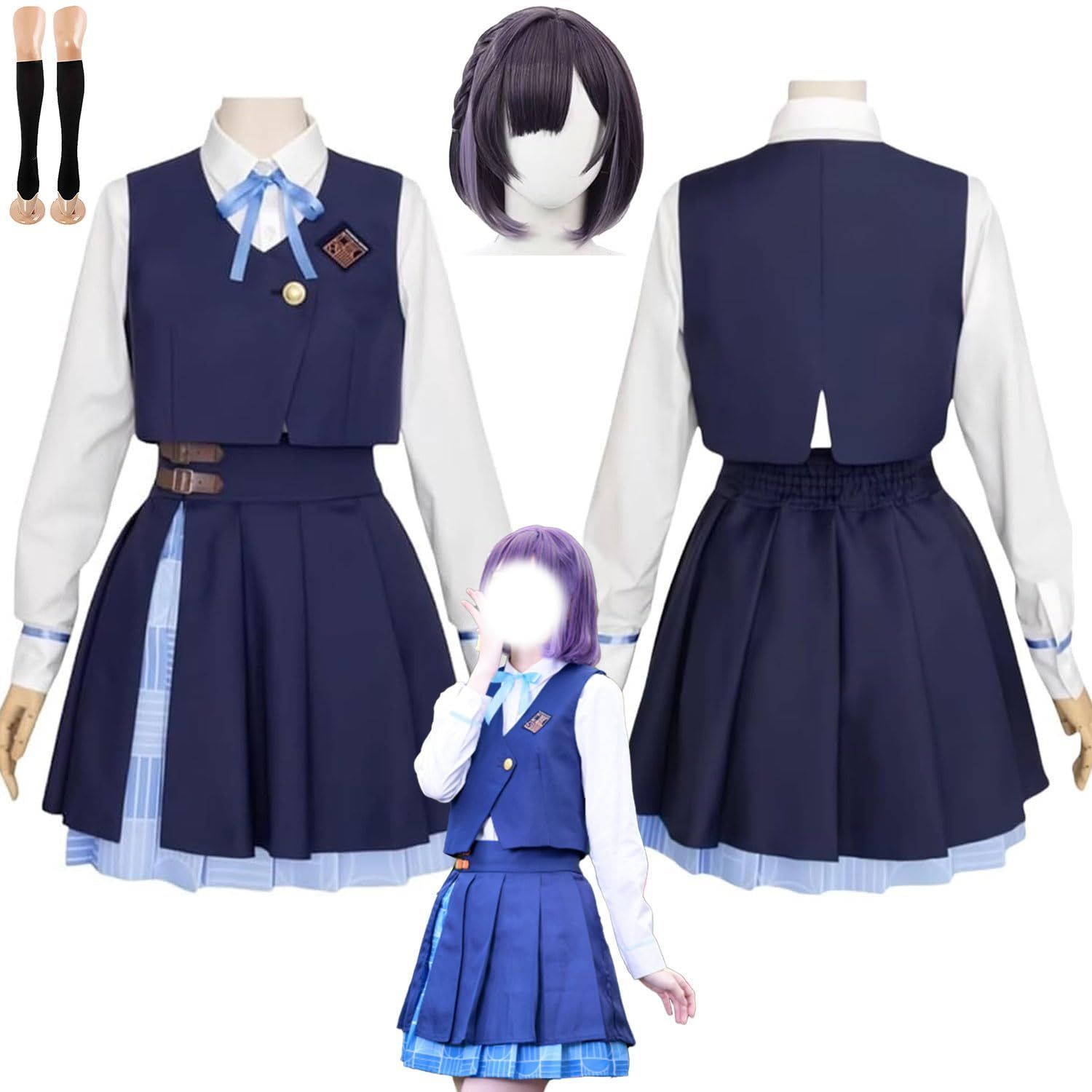 はたやみすず 秦谷美鈴 コスプレ 衣装 初星学園 制服 髪飾り ソックス付き コスプレ ウィッグ追加可 日常着 普段着 イベント
