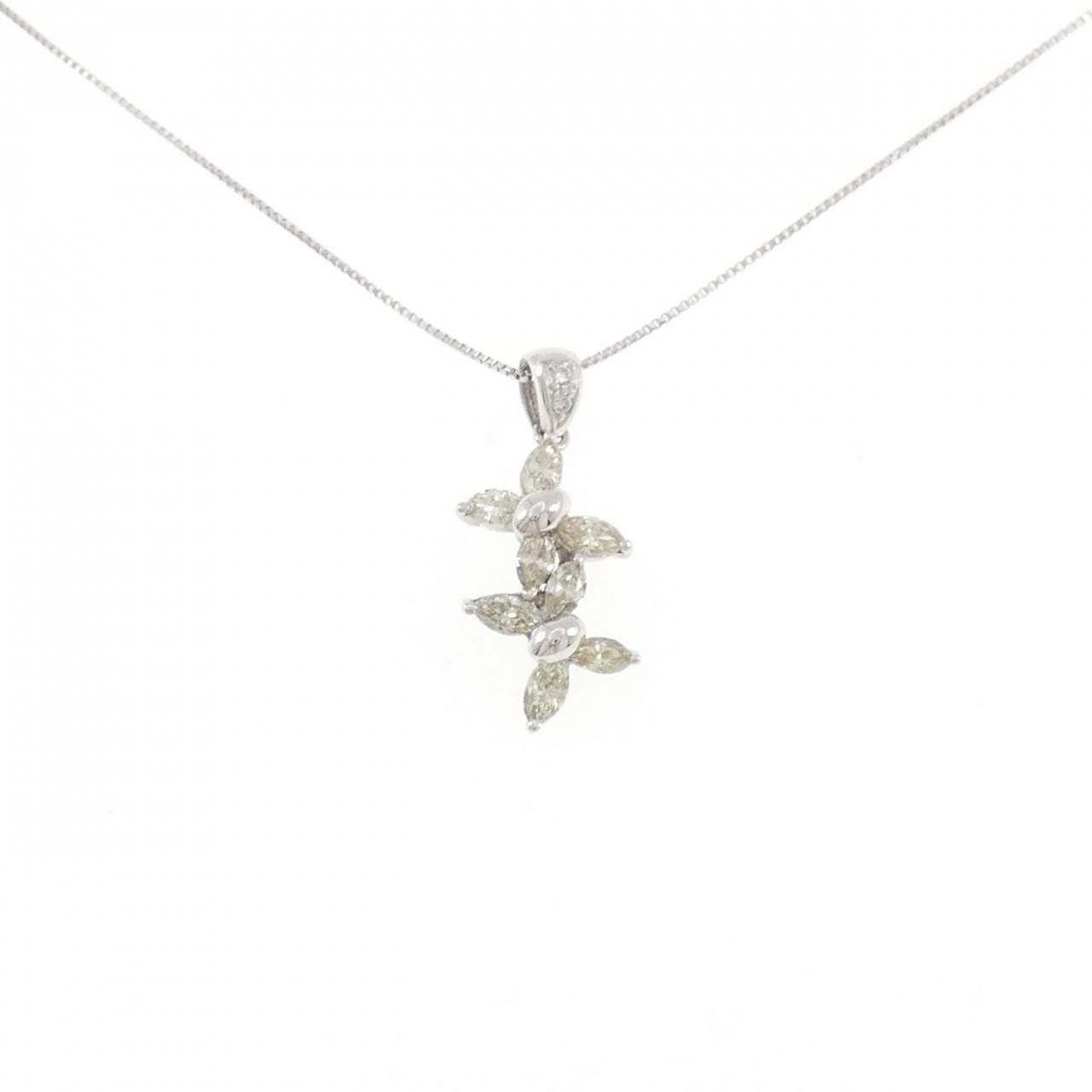 K18WG ダイヤモンド ネックレス 0.64CT