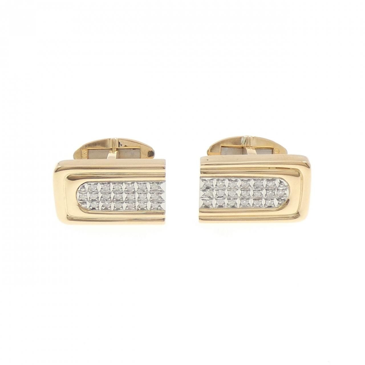 K18YG/PT900 ダイヤモンド カフス 0.46CT