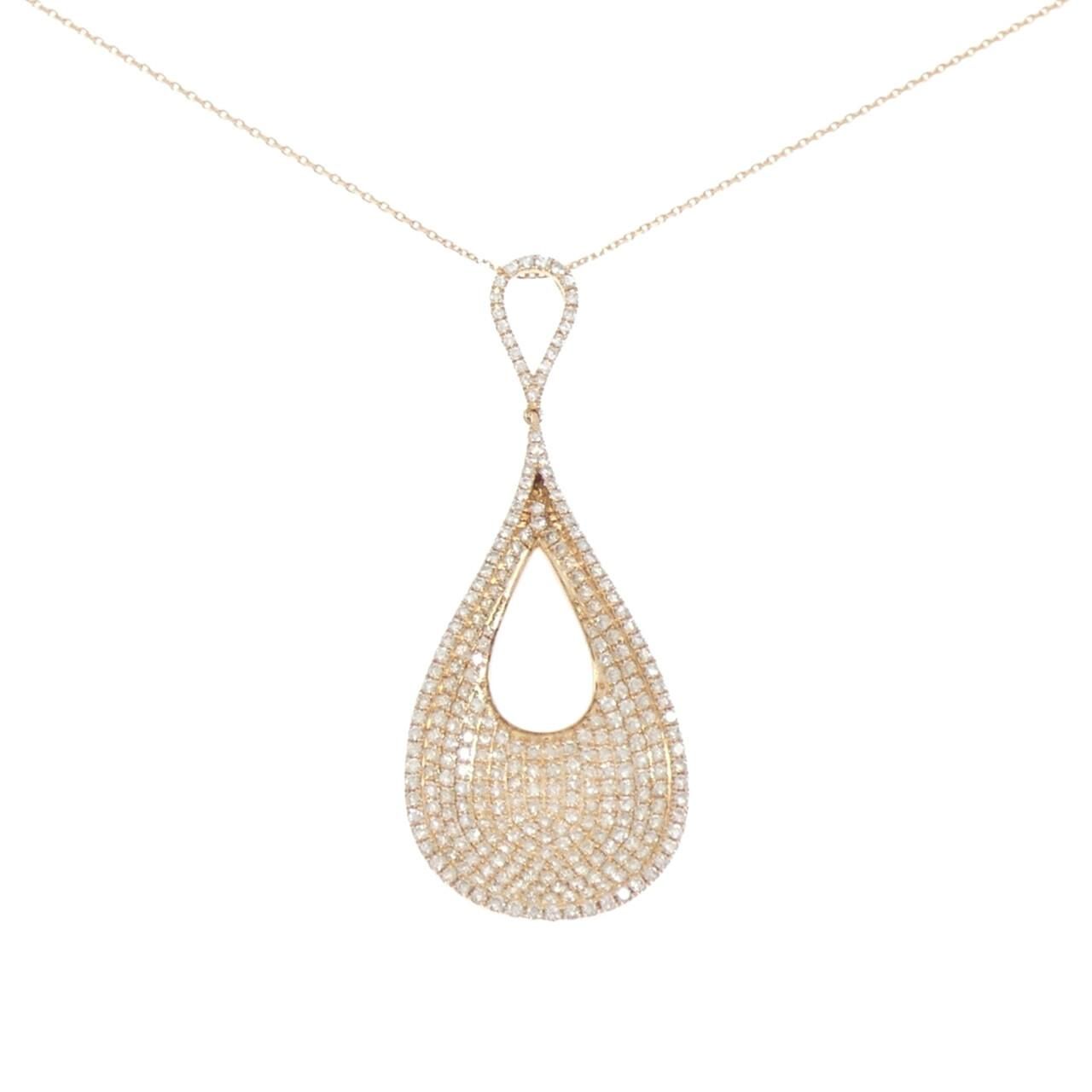 K18PG パヴェ ダイヤモンド ネックレス 3.50CT