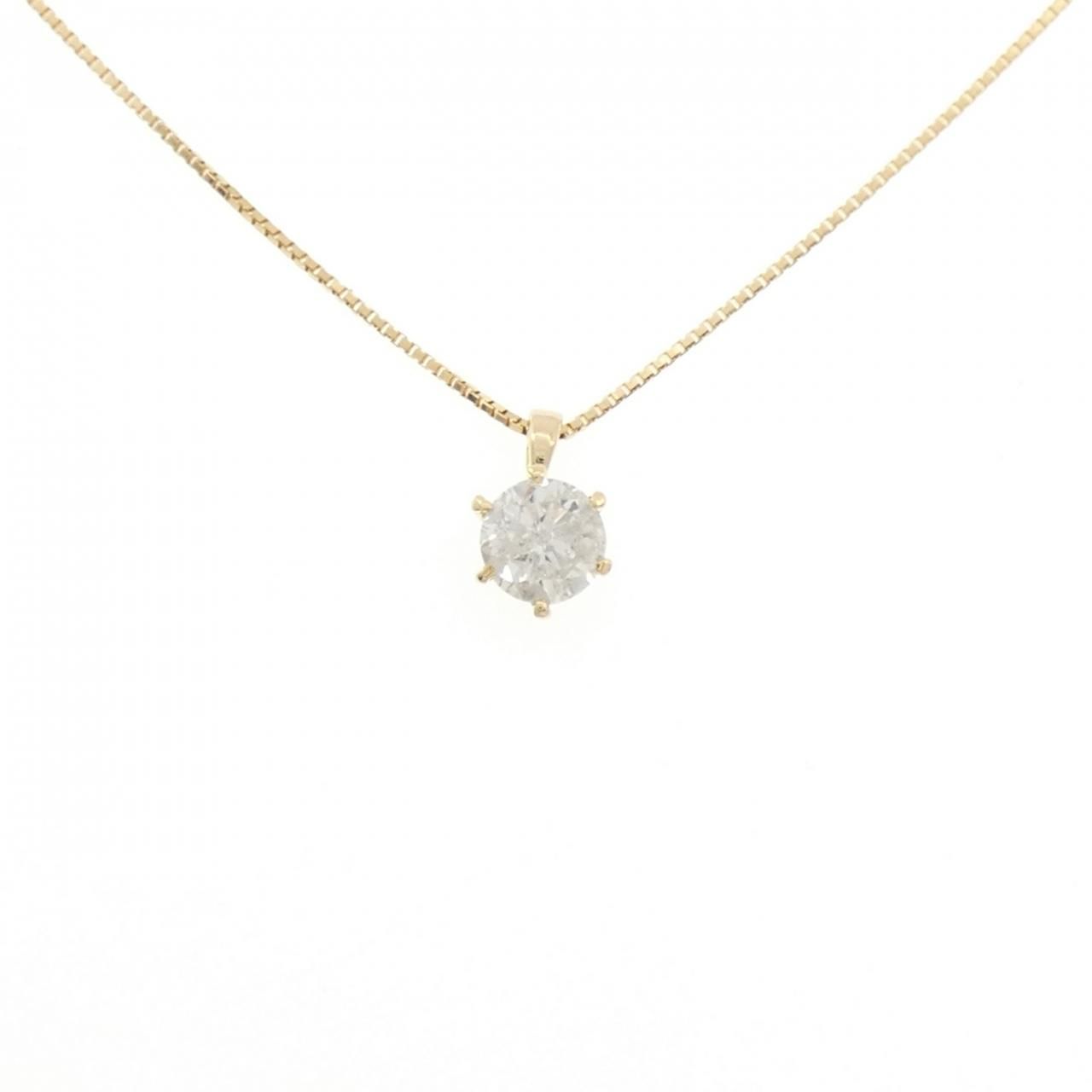 K18YG ソリティア ダイヤモンド ネックレス 1.080CT