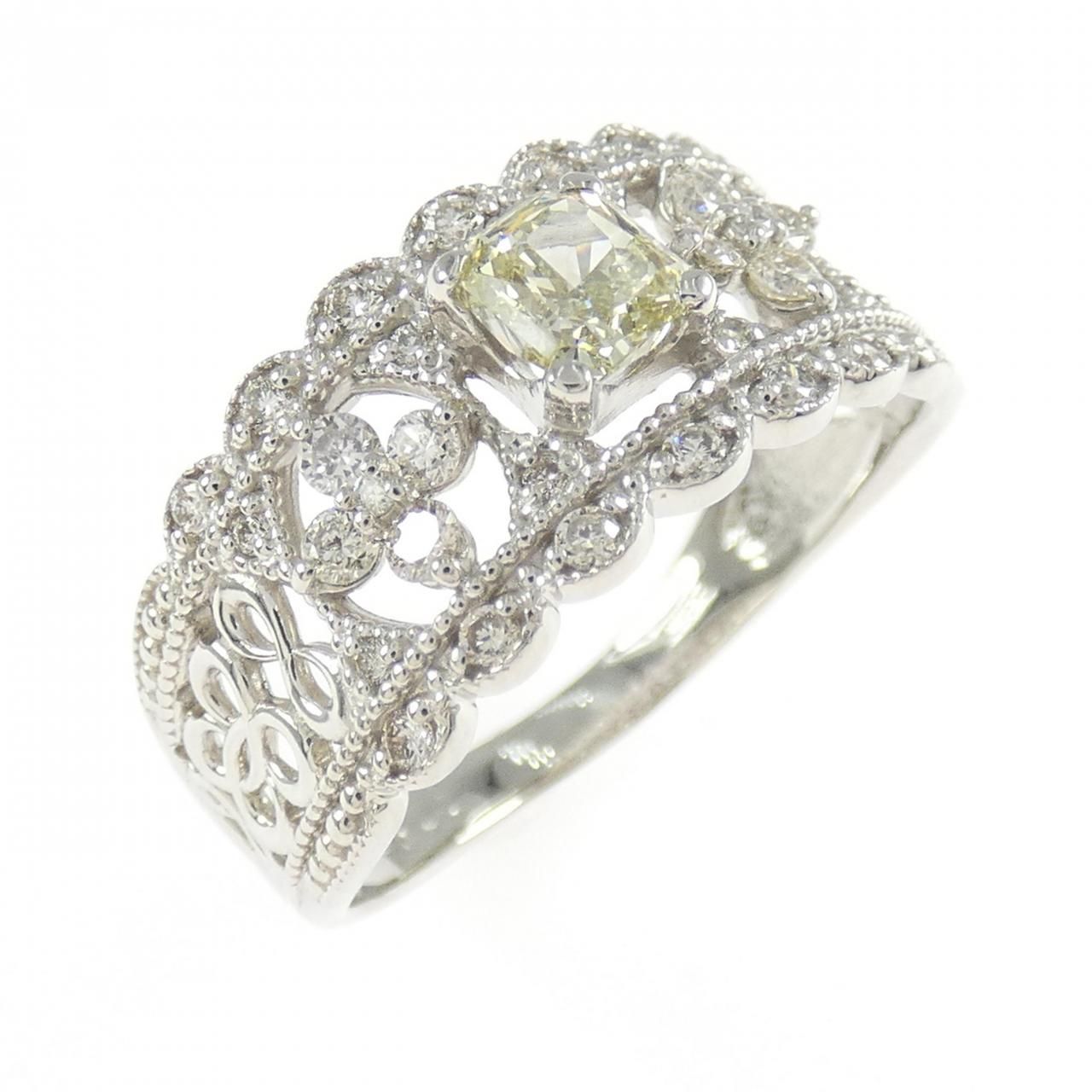 PT950 ダイヤモンド リング 0.408CT FLBY SI1 ファンシーカット