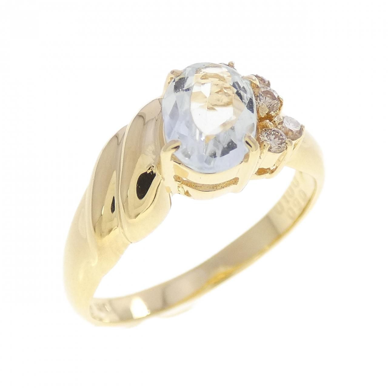 K18YG アクアマリン リング 0.60CT