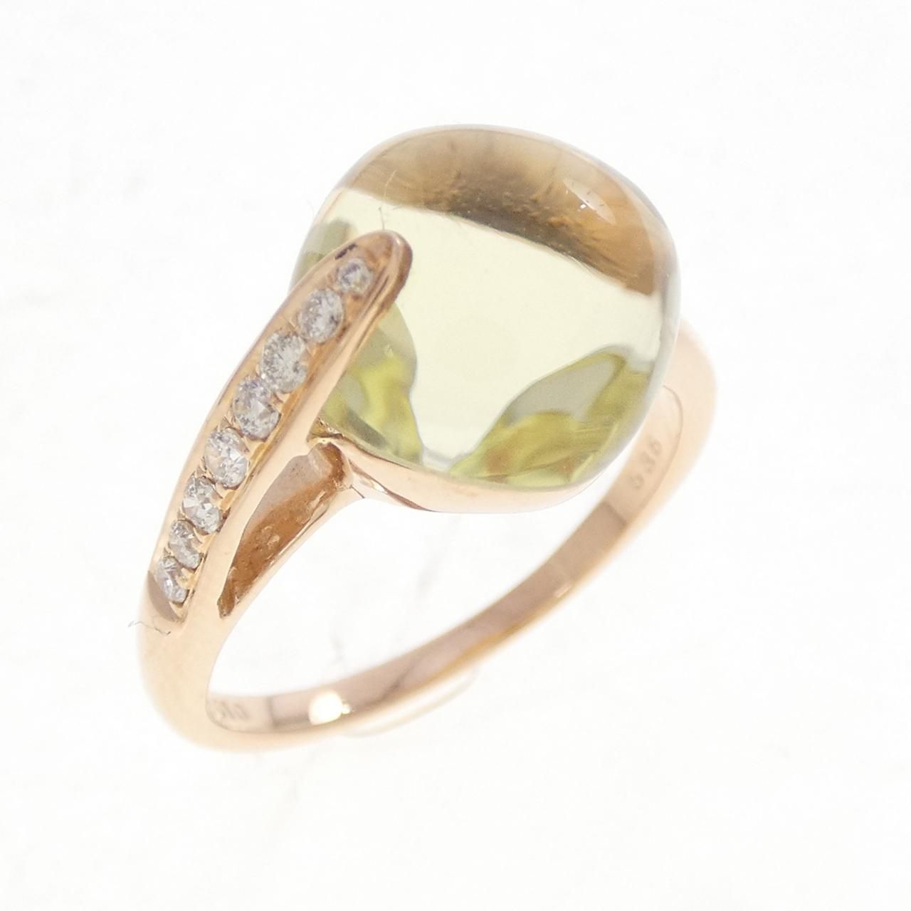 K18PG クオーツ リング 5.36CT