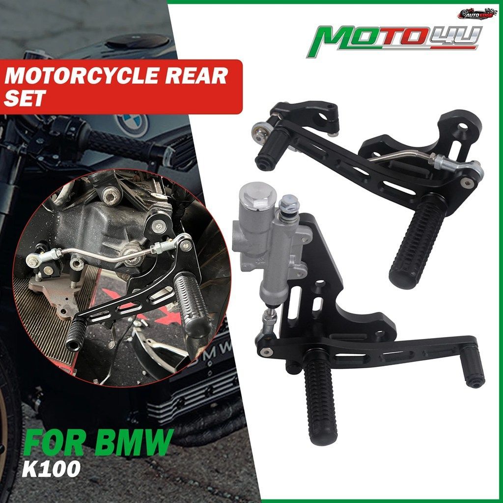 BMW K100 K1100 K75 K1 K 100 75用新品モーターサイクルフットペグリアセットアクセサリーフットレストカフェレーサースクランブラーフルセ