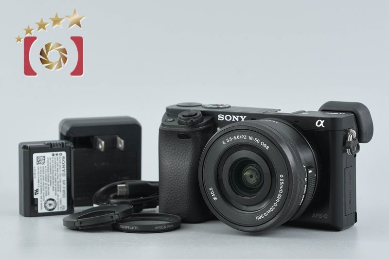 【中古】SONY ソニー α6000 ILCE-6000 ブラック パワーズームレンズキット シャッター回数僅少 多言語対応