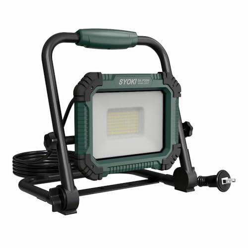 GOODGOODS LED投光器 50W 5000lm スタンドライト 三脚付き 投光器 昼光色 IP65 防水 屋外 3Mコード ワークライト 床置き ポータブル投光器 非常灯 看板灯 集魚灯 夜間作業 夜釣り 登山 軽量 プラグ付き SK 476dc05a