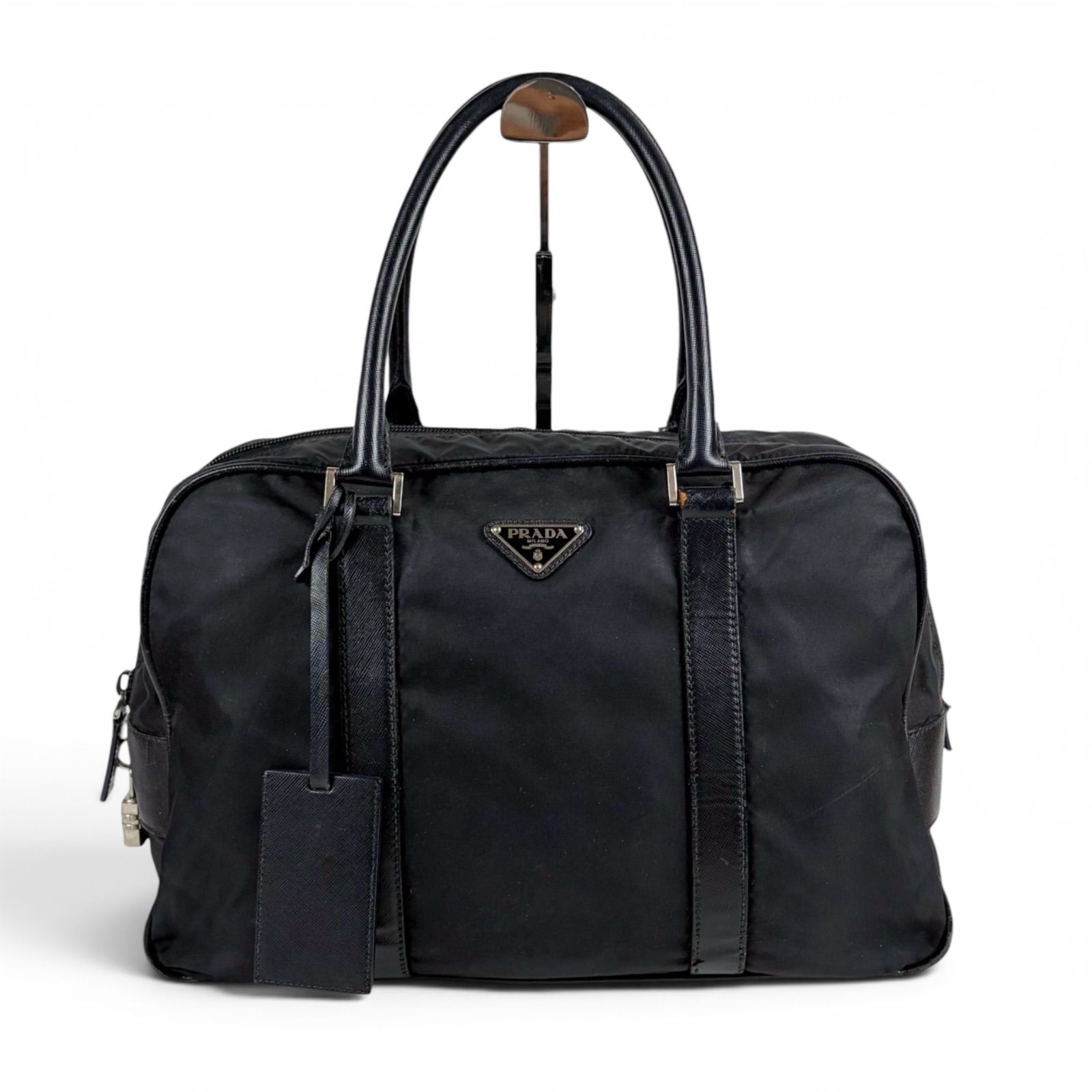 プラダ　PRADA トライアングルロゴ　ビジネスバッグ　ブリーフケース　テスートナイロン　サフィアーノレザー　ブラック　NERO トートバッグ