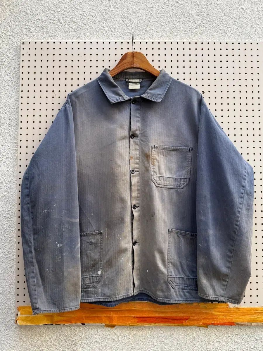 HARD SUN FADED DISTRESSED サンペイド ヘリンボーン ワークジャケット