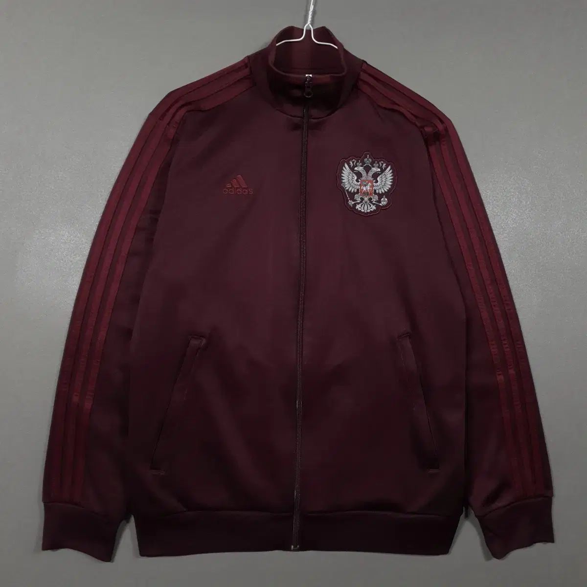 105) adidas レア 必須アイテム ロシア国家代表 バーガンディ 3本線 トラックジャージ ジャケット