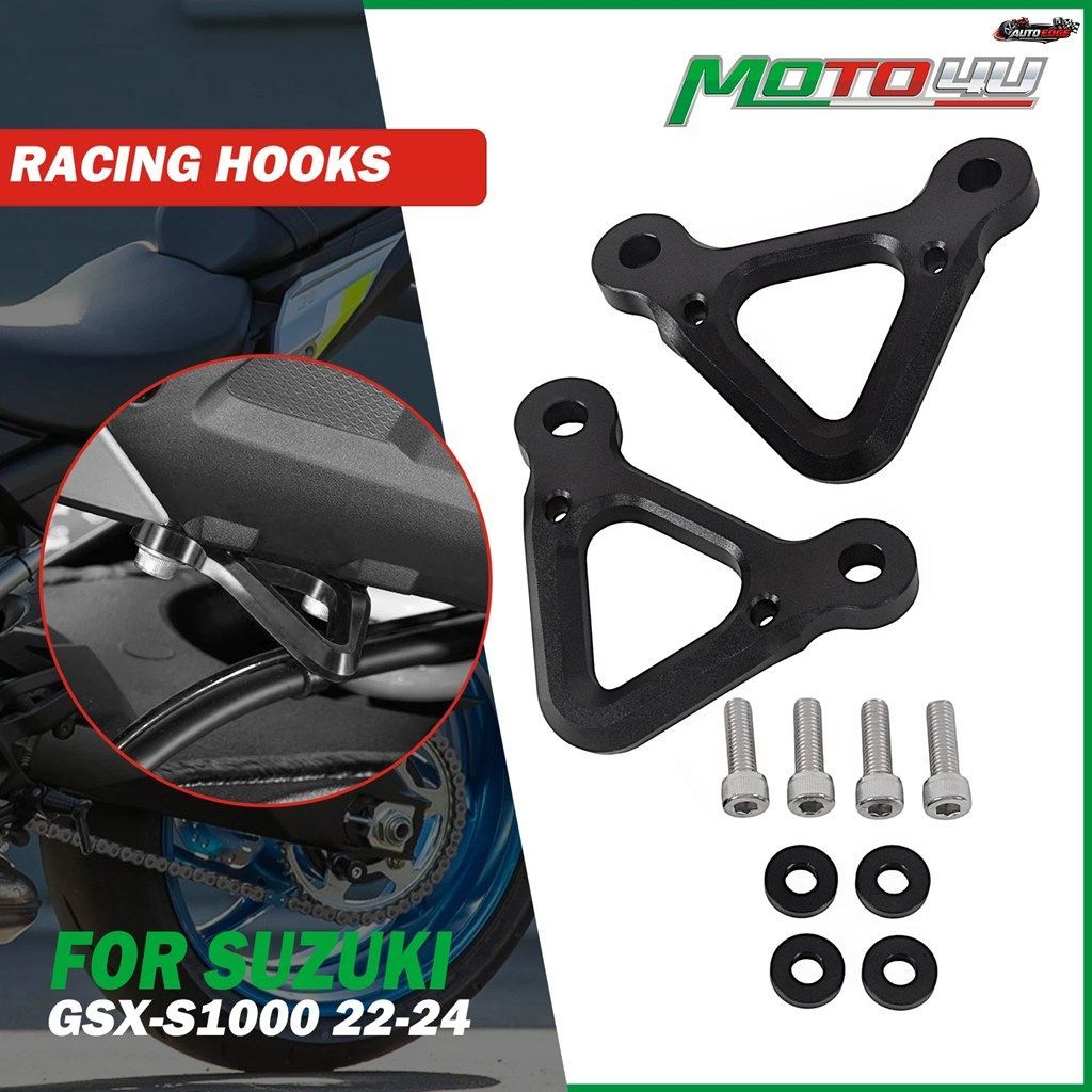 レーシングフックストラップ固定用アルミ製リアタイダウンフック（スズキ GSXS1000 GSX-S1000 2022 2023 2024用）