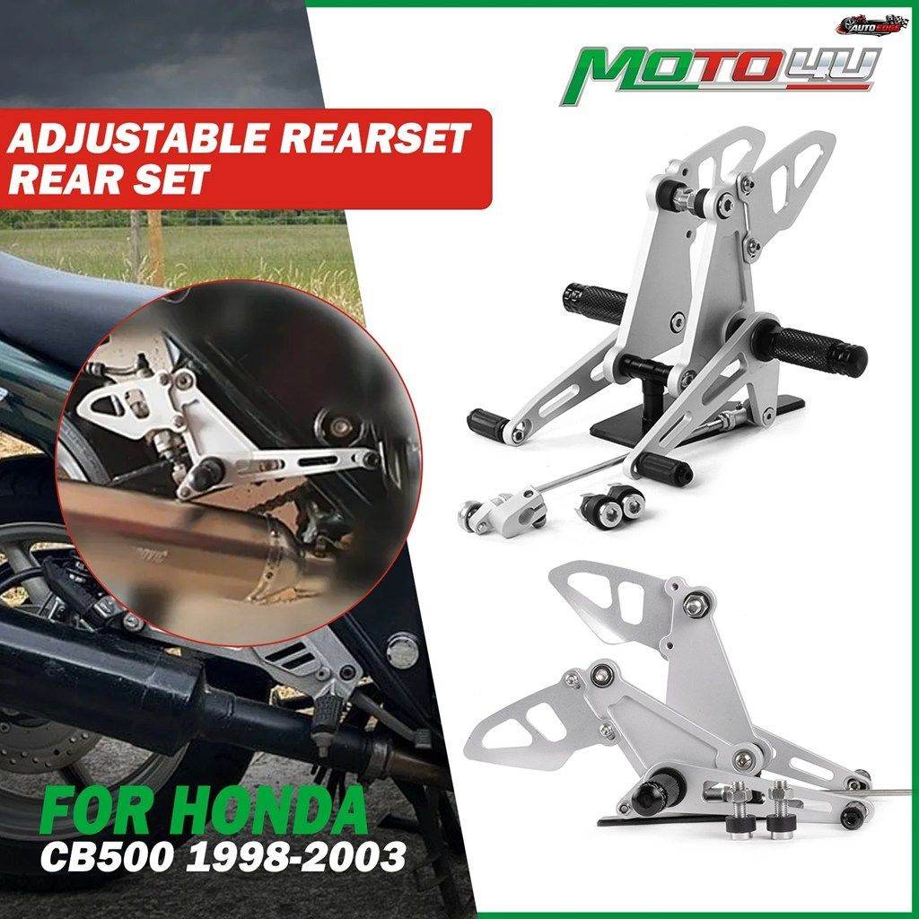 ホンダ CB500 1998-2003 用 オートバイ調整式リアセット アルミ製リアセット バイク用フットペグ フットレスト 1999 2000 2001