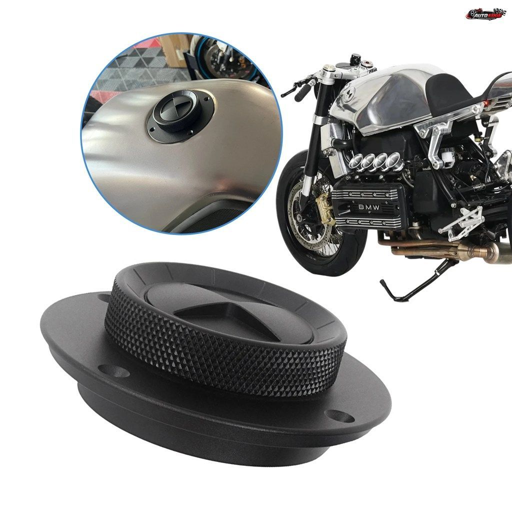 BMW K100 K100LT K100RS K100RT K 100 K75 K1 用 アルミニウム製 オートバイ用 ブラック 燃料タンク ガスキャップ カバー 回転式で素早く開