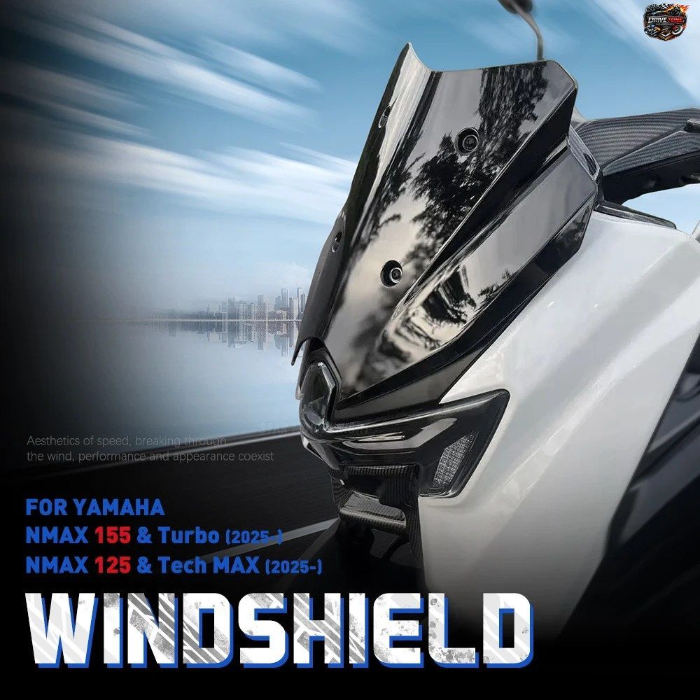 ヤマハ N MAX125/TECH MAX N MAX155/TURBO 2025 用新型モーターサイクルウインドシールド - アクセサリー ウインドシールド ウインドディフ