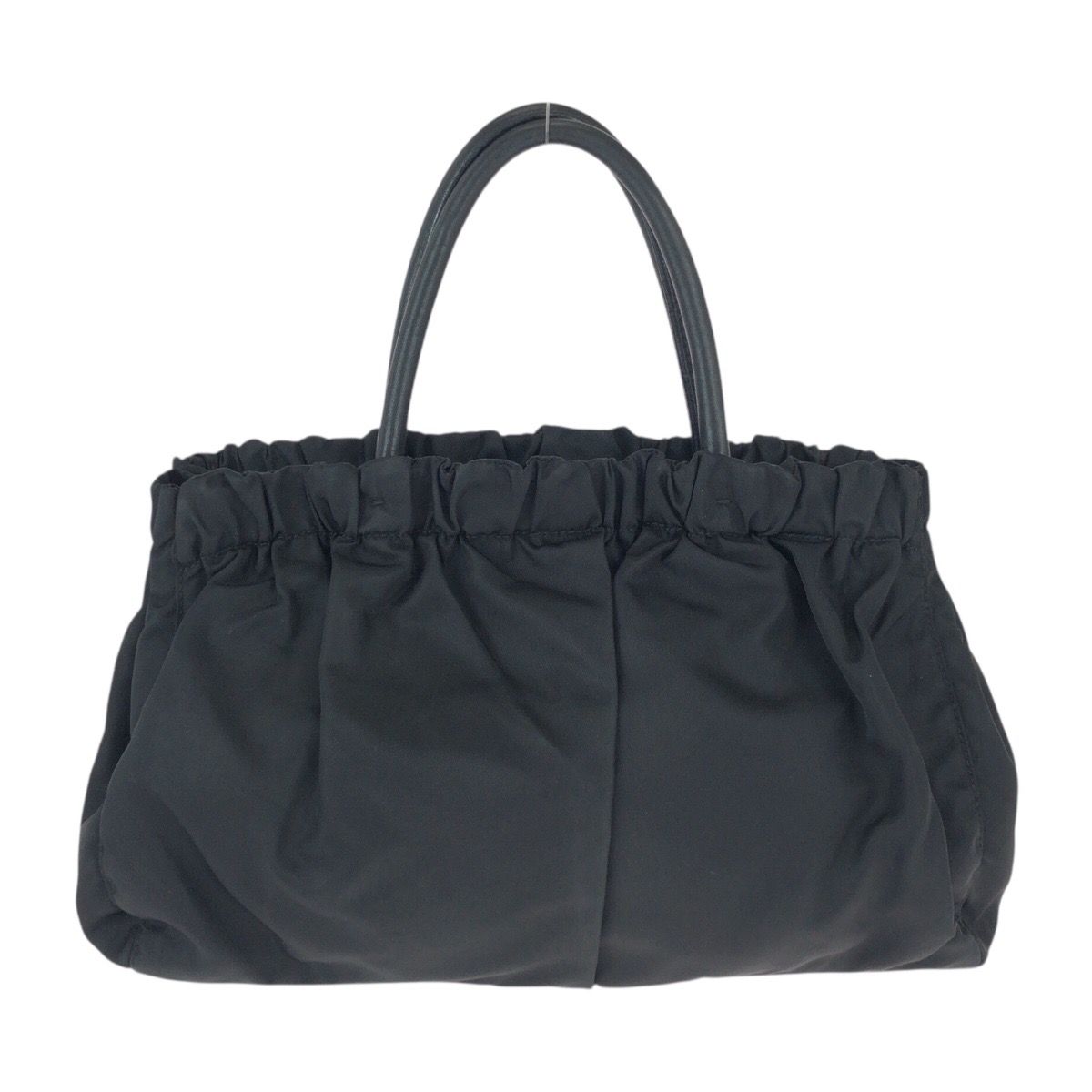 美品 PRADA プラダ テスート 三角ロゴプレート ブラック ナイロン 