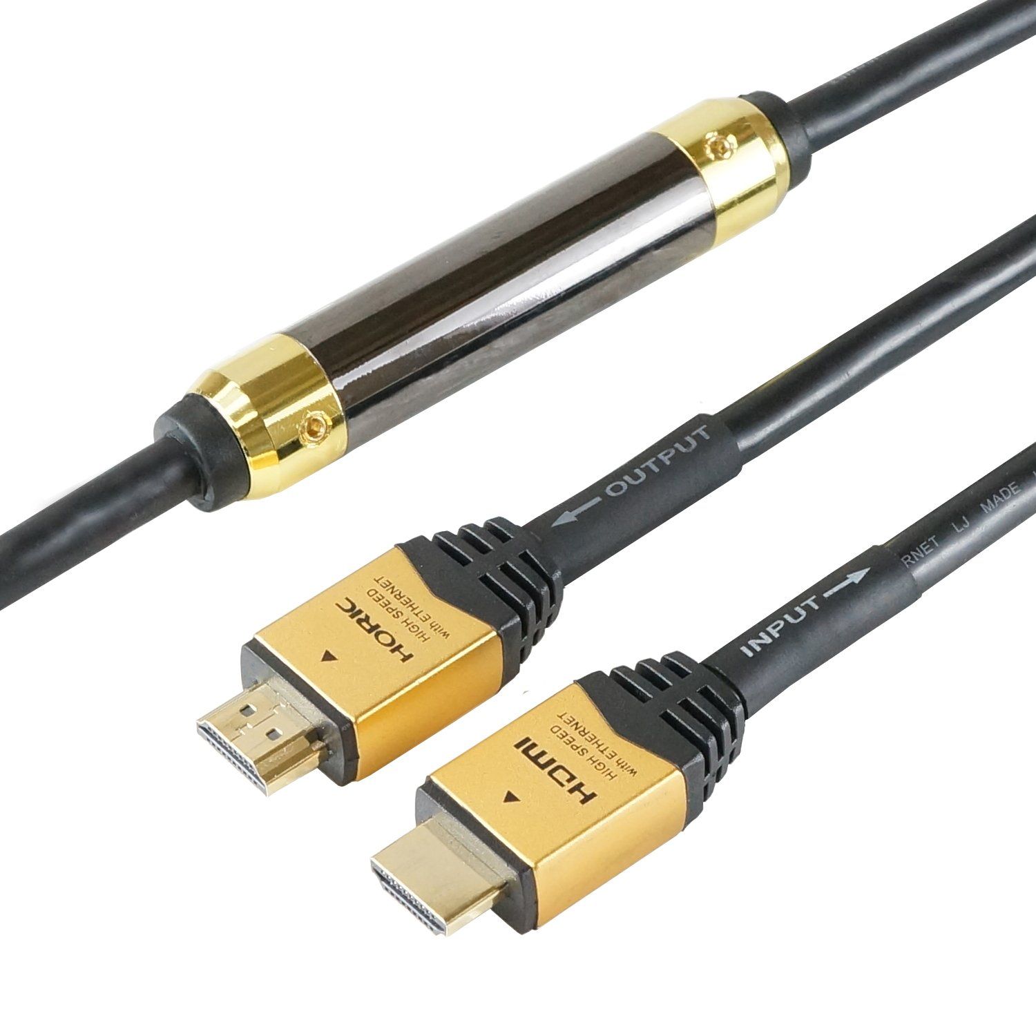 新品 HORIC ハイスピードHDMIケーブル イコライザー付き 15m ゴールド フルHD 3D HEC ARC リンク機能 HDM150-006