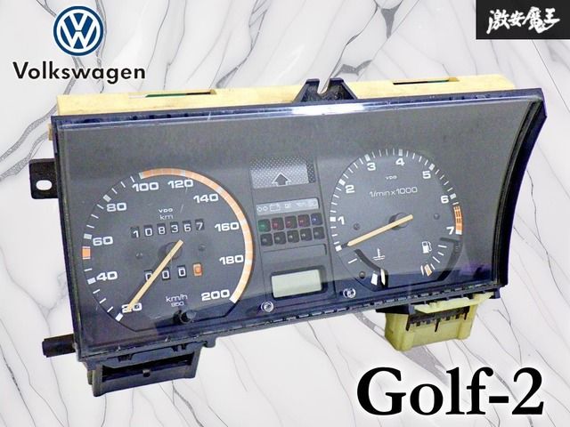 【実働外し！】フォルクスワーゲン 純正 ゴルフ2 スピードメーター タコメーター 計器 200km/hスケール 走行距離：約108,367km