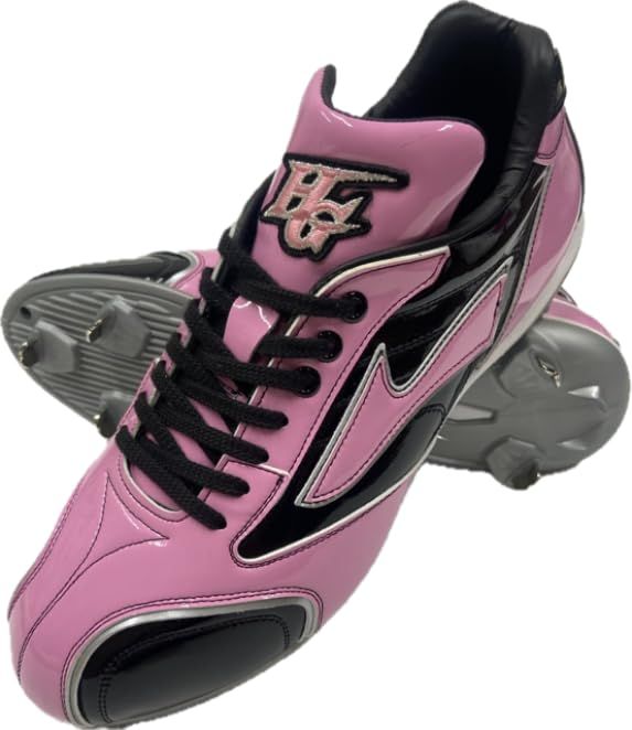 新品 HI-GOLD ハイゴールド 限定 エナメルカラースパイク 樹脂ソール埋込式固定金具（7本歯) PSS-A001 ブラック×ピンク 24.5cm