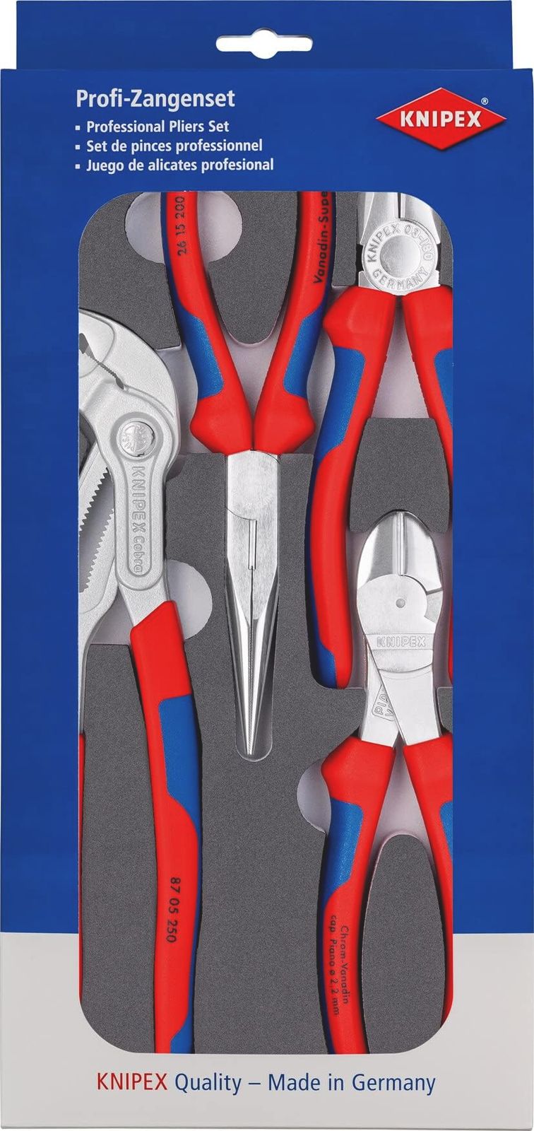 新品 クニペックス(Knipex) プライヤ-セット ウレタントレイ入り 002001V17