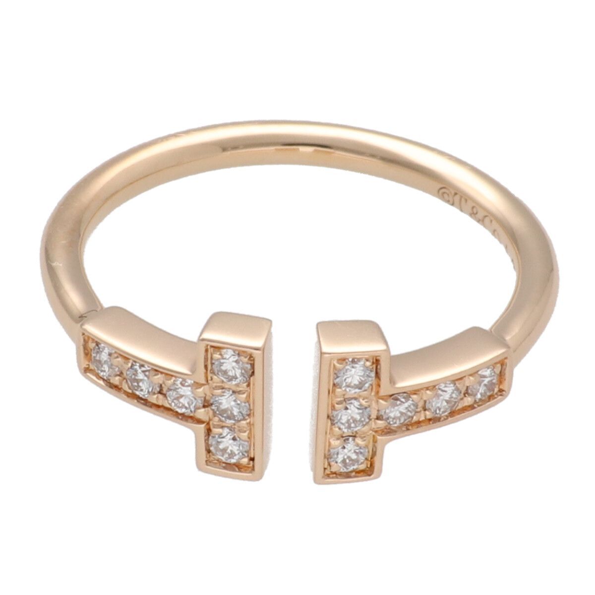 【中古】 Tiffany ＆ Co. ティファニー リング 指輪・リング T ワイヤー 60147327 K18RG　ダイヤモンド　指輪　7.5号 25020186 LI
