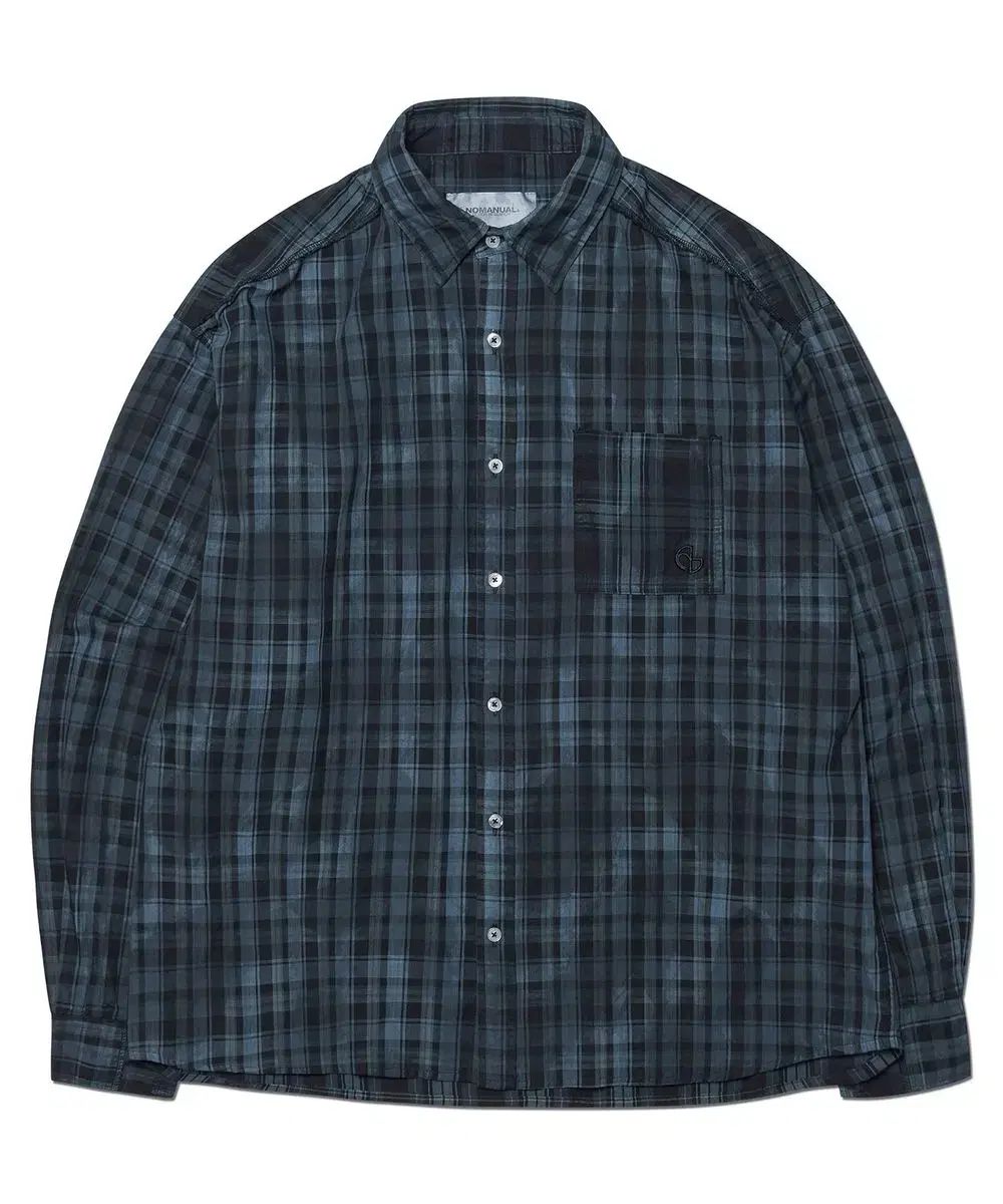 NOMANUAL H R CHECK SHIRTS チェックシャツ ダークネイビー L
