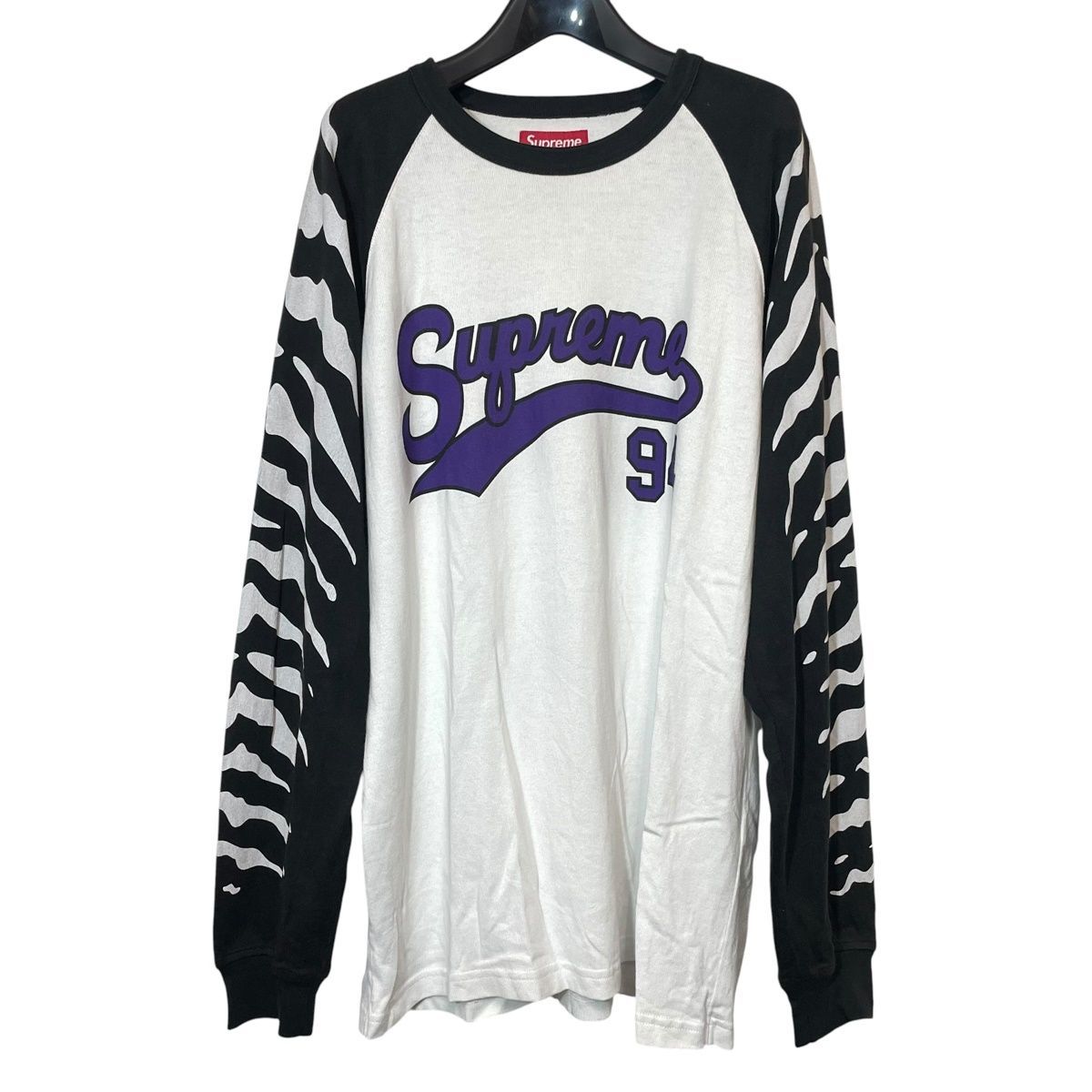 【中古】SUPREME シュプリーム Tiger Raglan Tシャツ サイズ:M ホワイトXブラック 長袖Tシャツ 26015942 RD