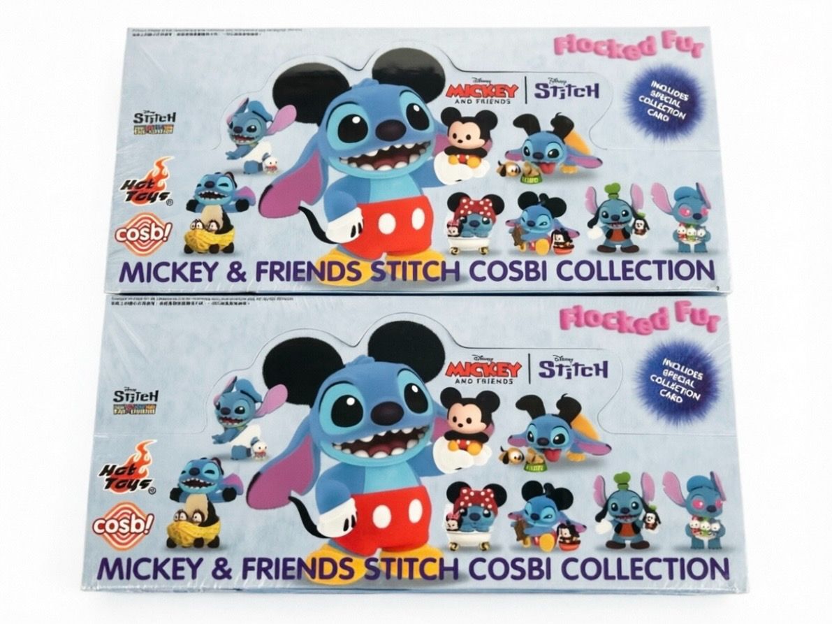 HOT TOYS Disney Mickey & Friends Stitch COSBI Collection Flocked Furディズニーxビスティッチxミッキー＆フレンズ 1BOX 8体セット　シュリンク付き　未開封 スティッチ コスビ フロッキー