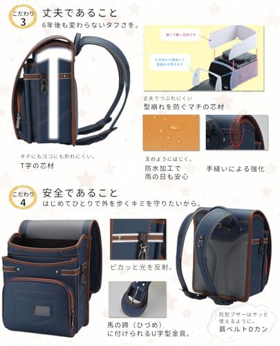 【新品】ランドセル 男の子 かっこいい 軽量かつ頑丈 大容量 スポーツ感 自動ロック 防水仕上げ Janpanese Schoolbag 通学 入学お祝い A4フラットファイル対応 ブルー小学生 80c80fec