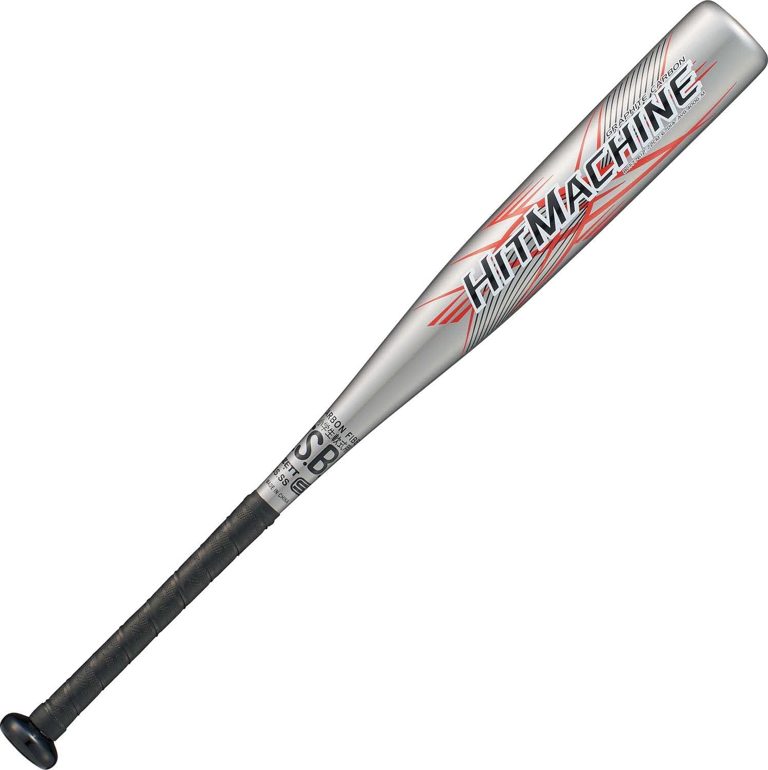 新品 ゼット(ZETT) 軟式野球 バット ヒットマシン FRP(カーボン+ガラス) 72cm 400g平均 シルバー(1300) BCT77612