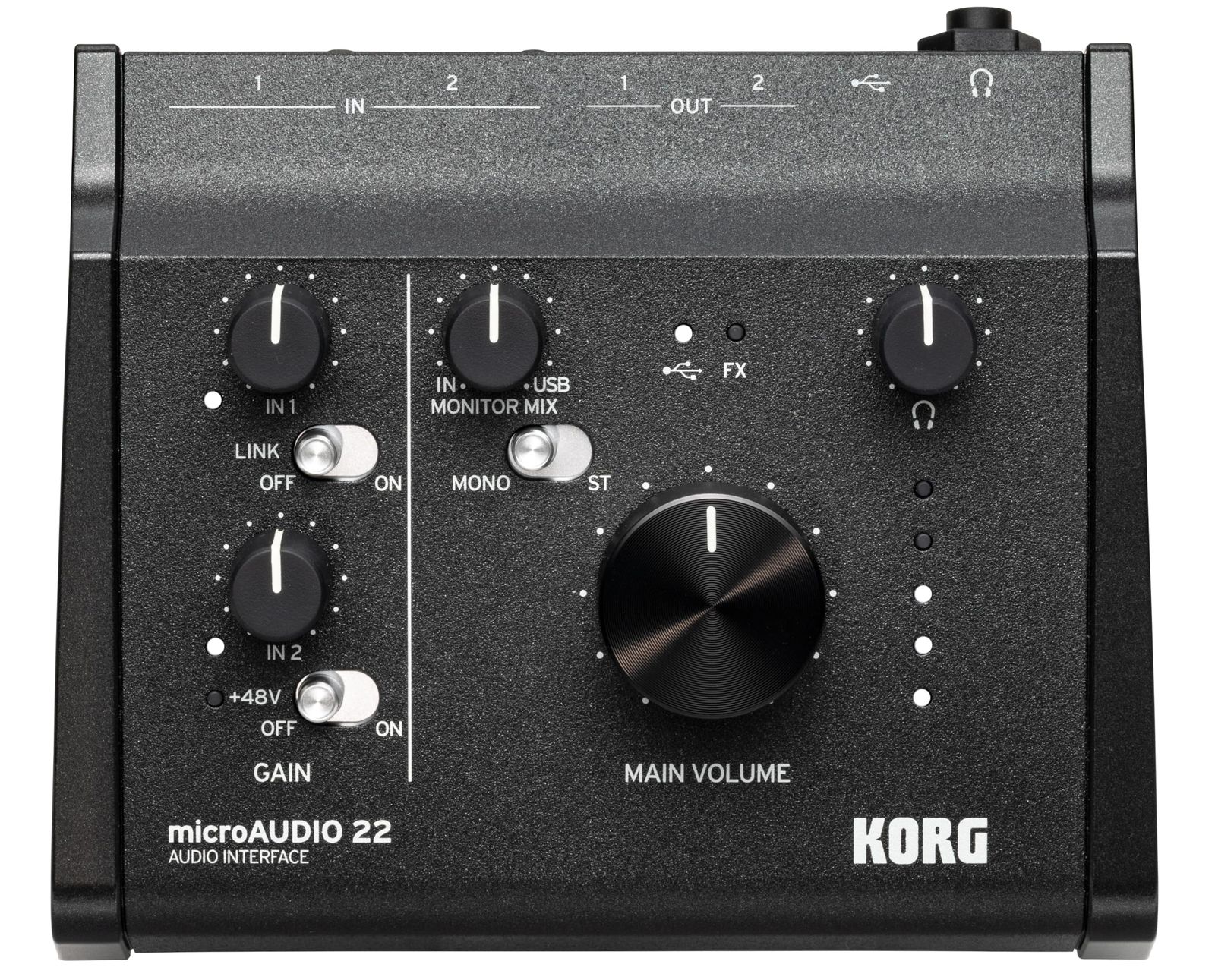 新品 KORG(コルグ) オーディオインターフェース microAUDIO 22 2ch IN (XLRコンボ) 2cn OUT/ 24bit 192kHz対応/USB-C/音楽制作ソフト同梱/レコーディング ライブ配信