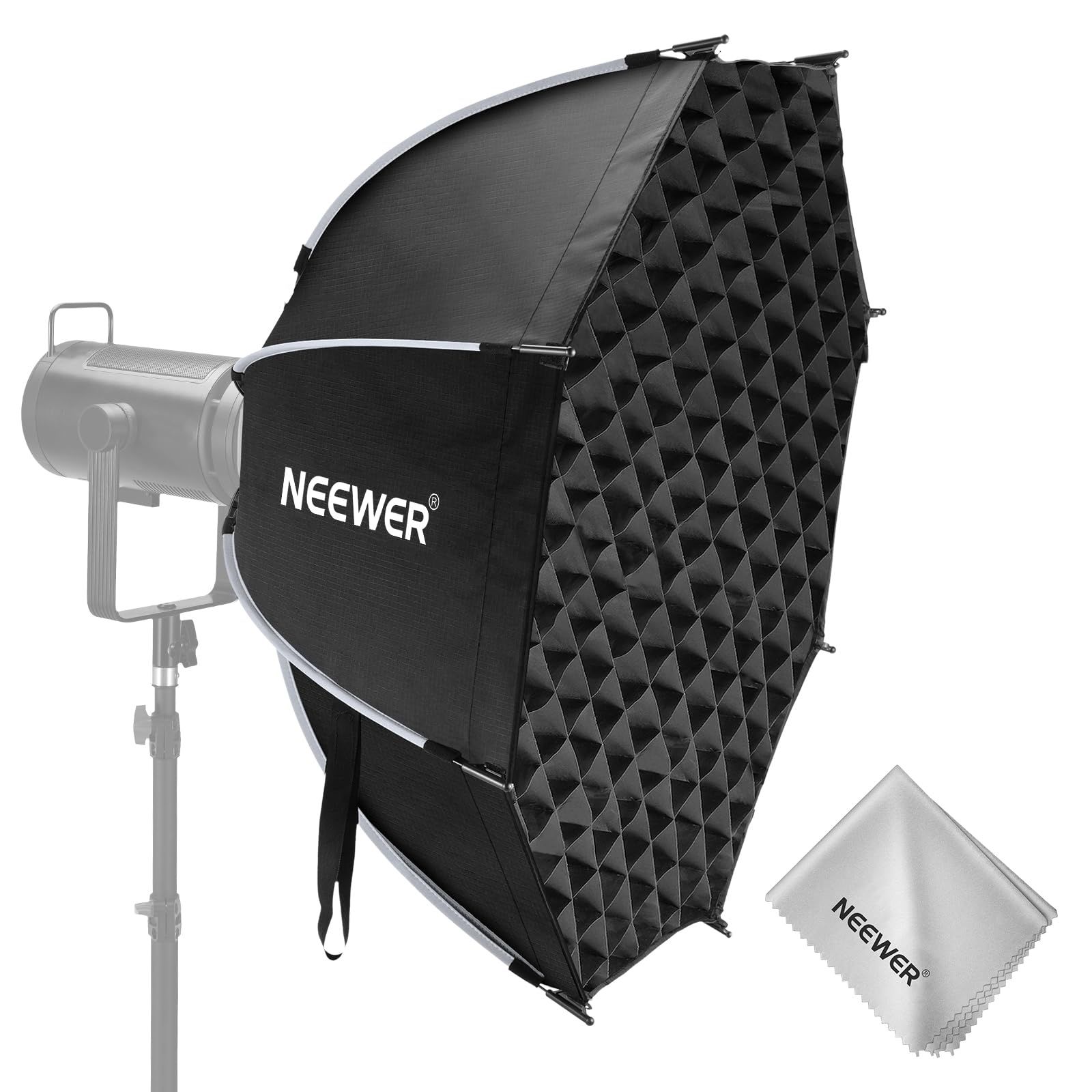 新品 NEEWER 八角形ソフトボックス 90cm オクタゴンソフトボックス Bowensマウント/ディフューザー/グリッド/バッグ/クリーニングクロス付き パラボリックソフトボックス クイックセットアップ 折りたたみ コンパチブル 120d/SL60w/Q4