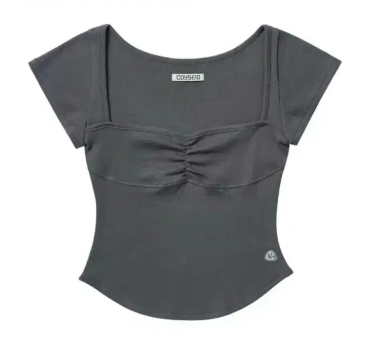 ISSEY MIYAKE エンブロイダリー シャーリング Tシャツ チャコール