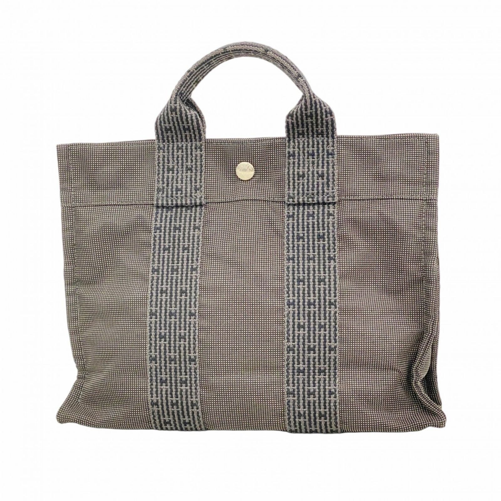 エルメス(Hermes) エルメス ハンドバッグ エールラインPM キャンバス グレー メンズ レディース