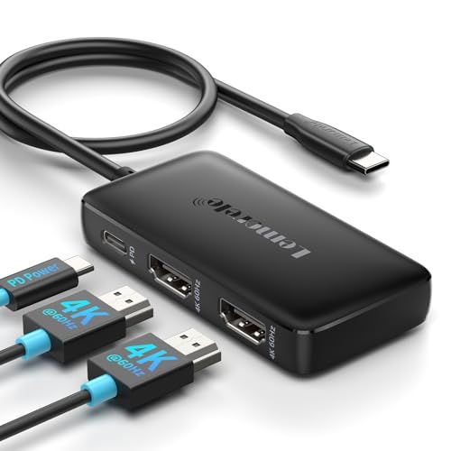 TYPE-C HDMI 2ポート 真の双4K ハブ PD 100W 急速給電【2画面出力+4K@60Hz+PD100W】 変換アダプタ 2-IN-1 Type C 2ポート拡張 hdmi2つ マルチディスプレイ 3画面出力 MST デュアルモ 39c8aa58