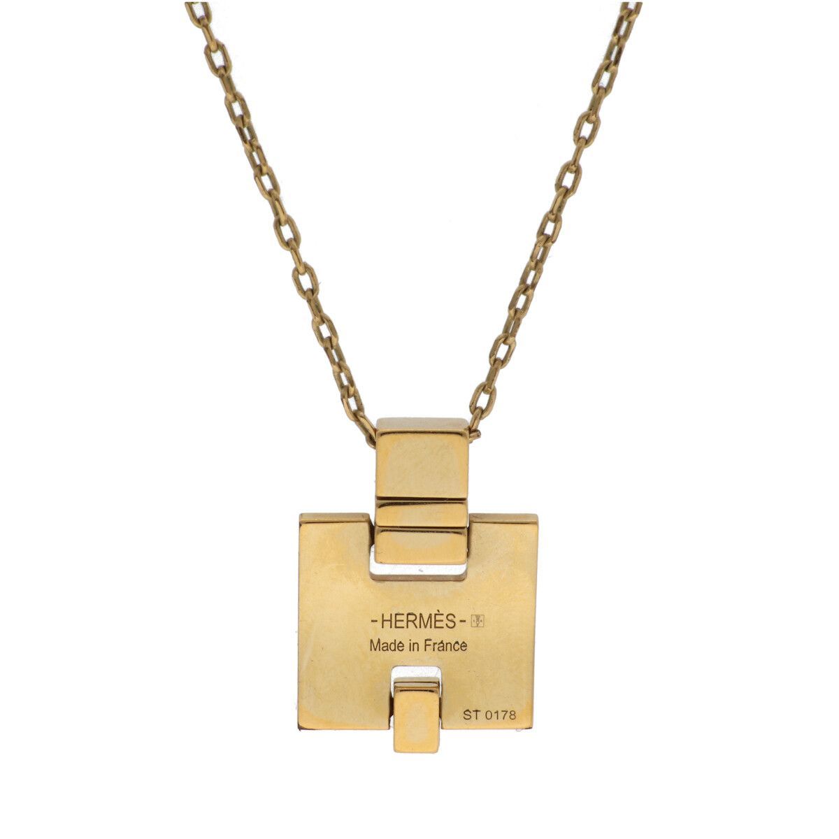 中古】 HERMES エルメス アイリーン ネックレス ゴールド ホワイト系 H 