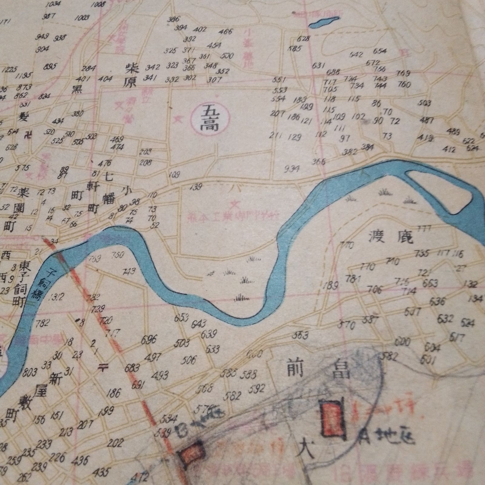 【古地図】最近番地入 熊本市街図 交通案内社 【古地図】最近番地入 熊本市街図 交通案内社