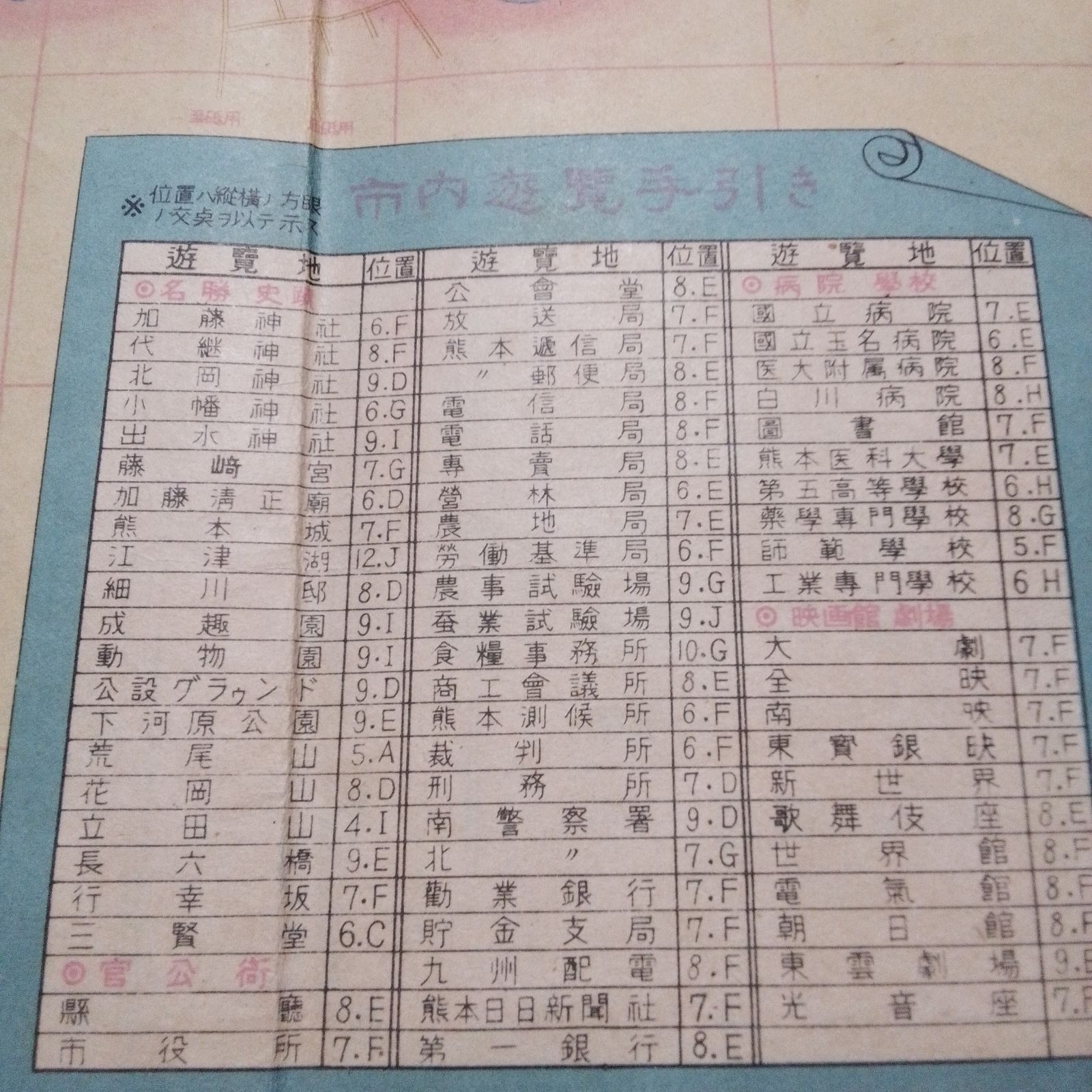 【古地図】最近番地入 熊本市街図 交通案内社 【古地図】最近番地入 熊本市街図 交通案内社
